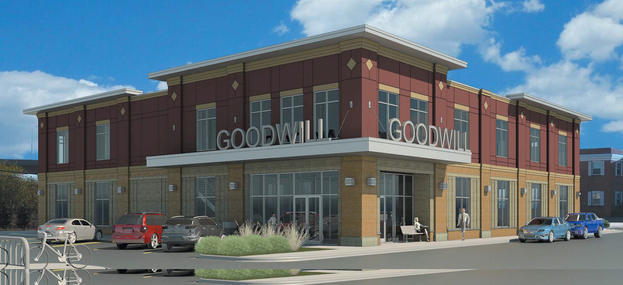 DJR Architecture, Inc. Rendering of the proposed Goodwill Nicollet building.