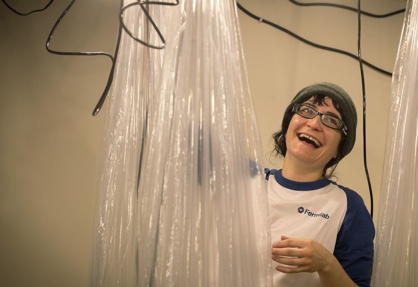 Local artist Alison Hiltner works on her exhibit at the Minneapolis Institute of Art.