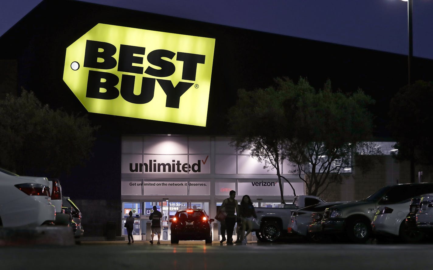 Best Buy will open at 5 p.m. Thanksgiving for Black Friday shopping. Shown is the retailer's store in Orange, Calif. (AP Photo/Chris Carlson)