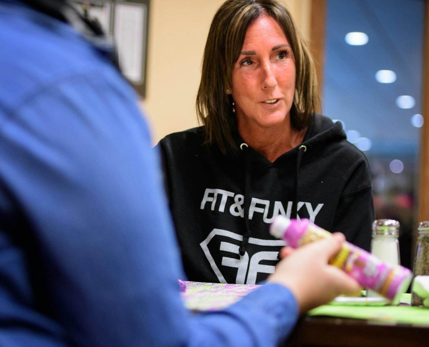 Sandy Perala played bingo at Sticks and Stones Sports Bar in Blaine. ] GLEN STUBBE * gstubbe@startribune.com Monday January 16, 2017 Minnesota Wild tickets bingo night, sponsored by Spring Lake Park Lions at Sticks and Stones Sports Bar in Blaine. With women from around the country traveling to Washington to protest Donald Trump's inauguration, we'll talk to women who are excited for Trump's presidency - or at least, are ready to give the new president a chance. EDS, Kaley Keyda wears green with