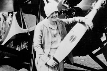 Phoebe Fairgrave Omlie stood by her plane in August 1929.