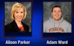 This screenshot from WDBJ-TV7, in Roanoke, Va., shows reporter Alison Parker and photographer Adam Ward. Parker and Ward were killed, Wednesday, Aug. 