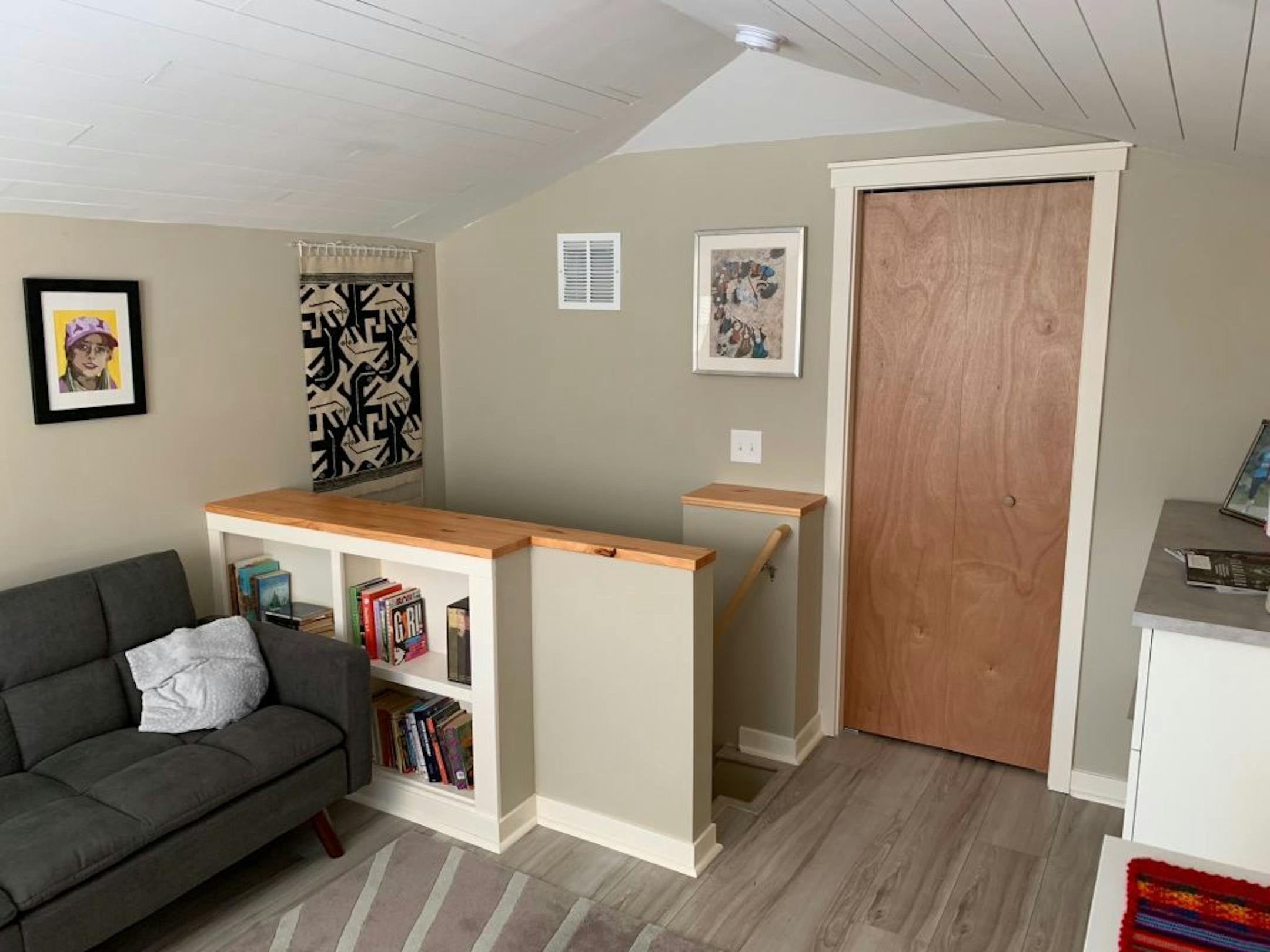 The room includes a storage closet.