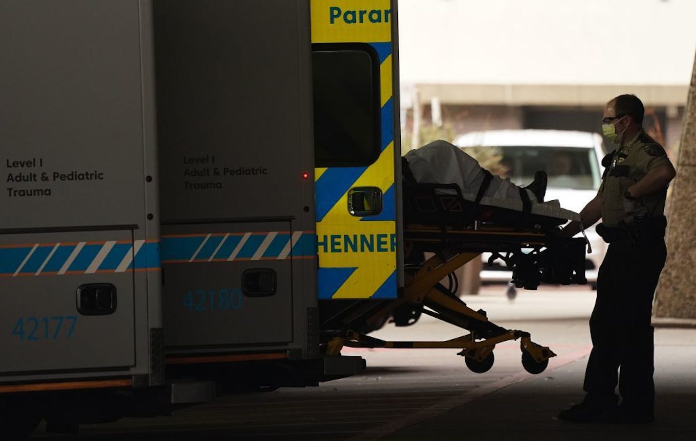 Ambulances came and went at Hennepin County Medical Center Thursday.