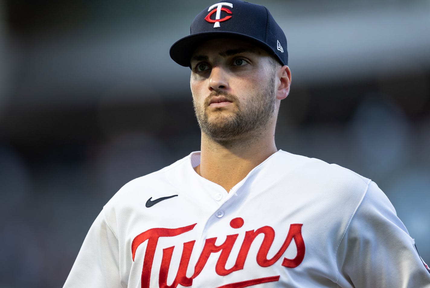 Matt Wallner (38) of the Minnesota Twins in the fourth inning Tuesday, August 15, 2023, Target Field in Minneapolis, Minn. ] CARLOS GONZALEZ • carlos.gonzalez@startribune.com