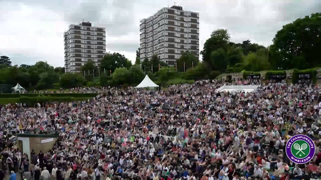 Fans watched on Henman Hill in 2013.