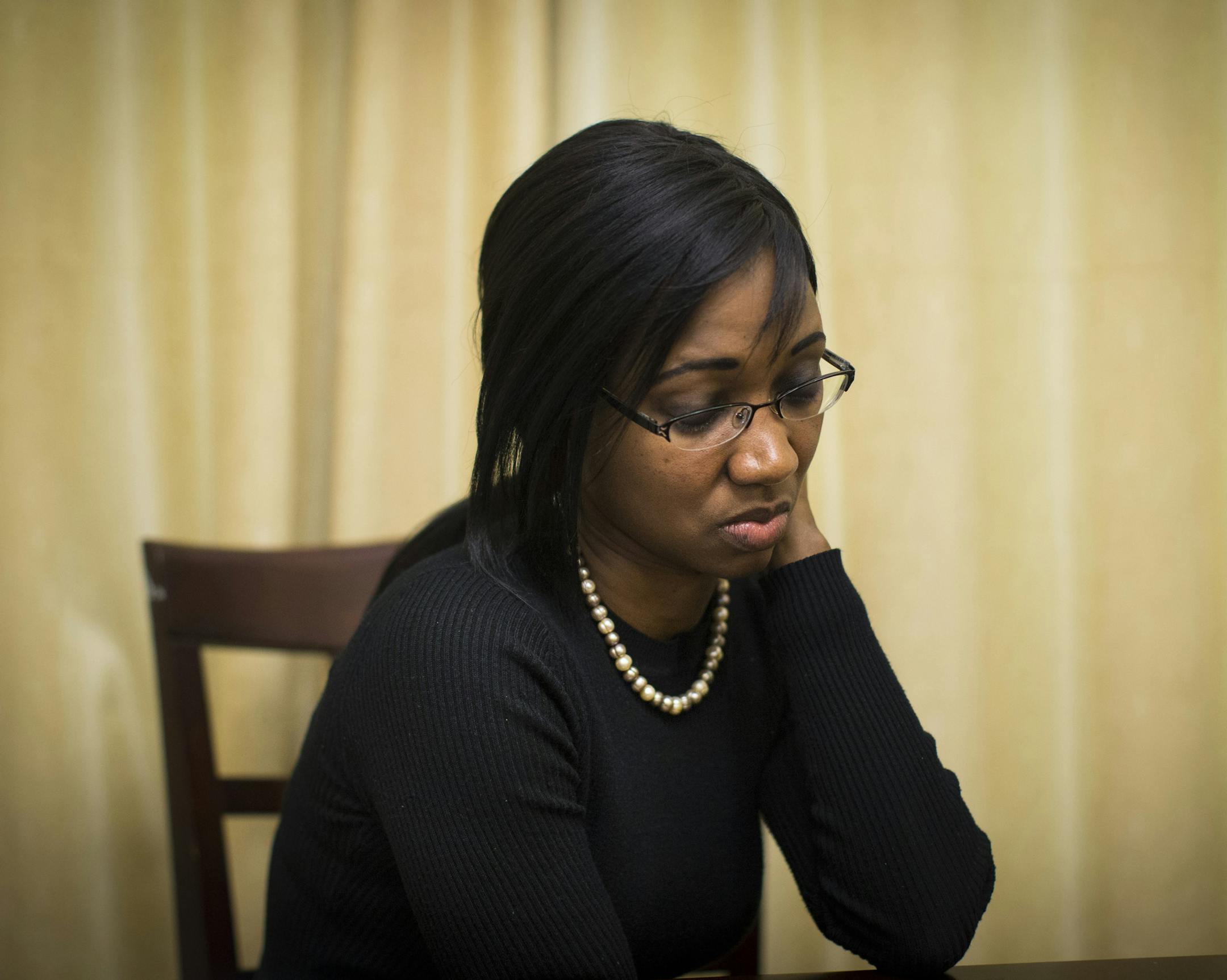 Saibanou Faal spoke about her husband Papa Faal who was arrested he after traveled to their birth land Gambia with other expats and made a deadly attempt to overthrow the country's ruler. She was photographed on Tuesday, January 20, 2015, in Brooklyn Park, Minn. ] RENEE JONES SCHNEIDER &#x201a;&#xc4;&#xa2; renee.jones@startribune.com