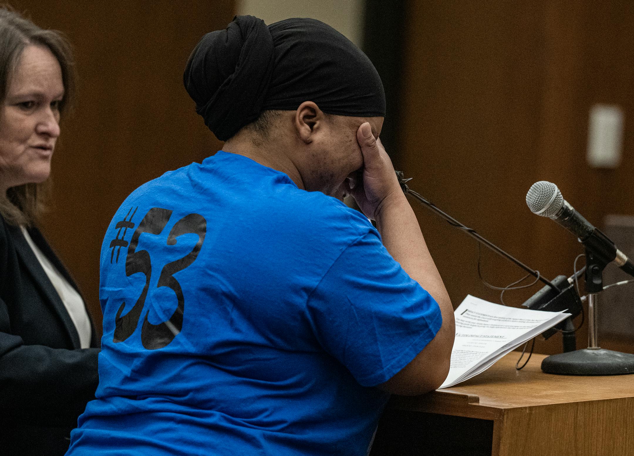 Jasmine Hollins makes a victim impact statement during sentencing for the death of her nephew, Jahmari Rice.