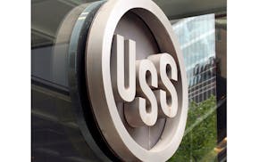 The United States Steel logo outside the headquarters building in downtown Pittsburgh, April 26, 2010.