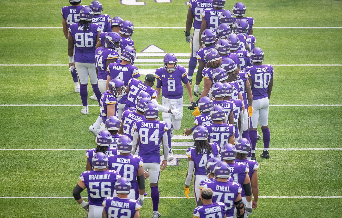 Vikings quarterback Kirk Cousins made his way onto the field before the Vikings took on the Packers in Week 1. They are on the road, at Indianapolis for Week 2.