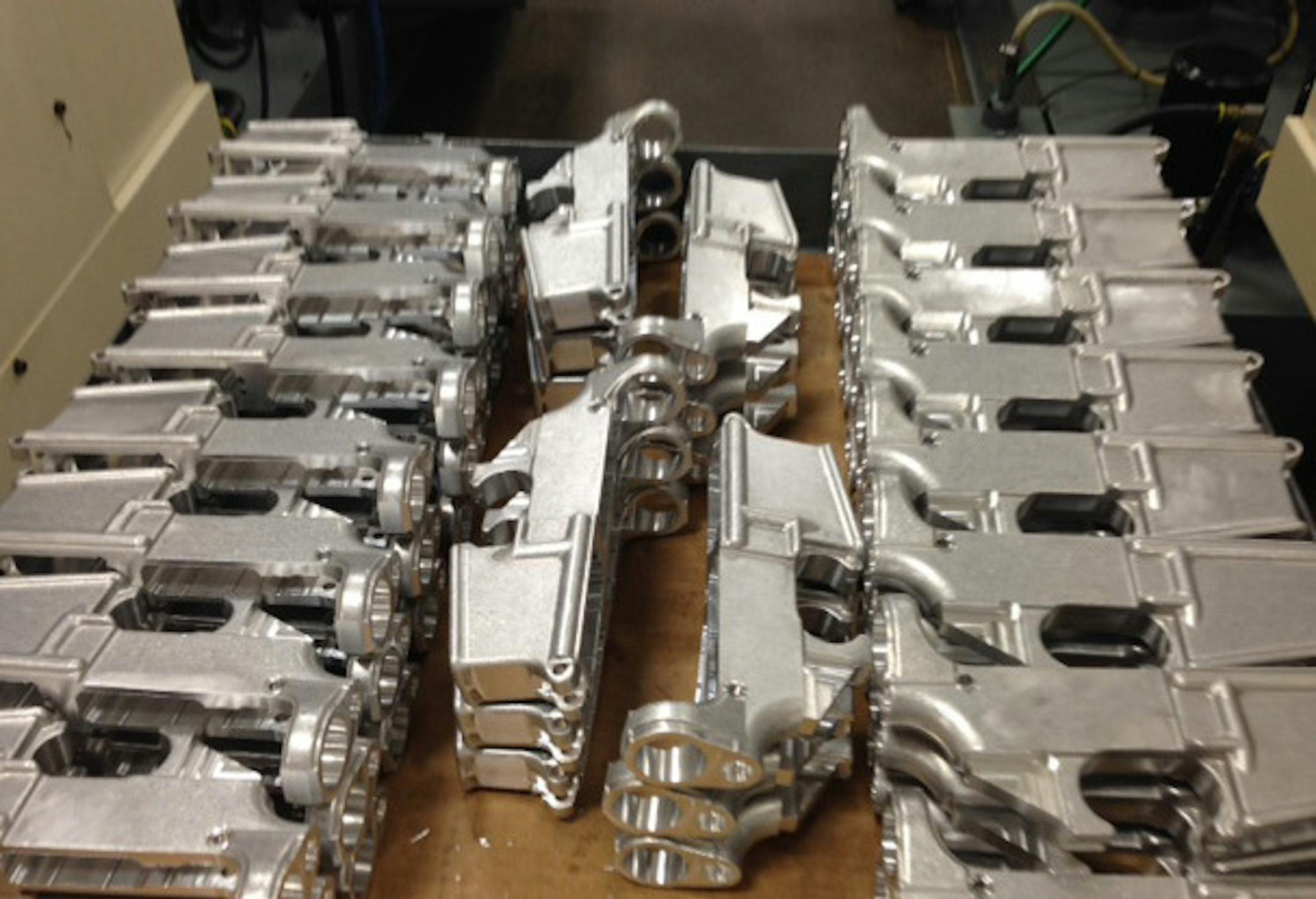 Aluminum rifle components at Haberman Machine in Stillwater.