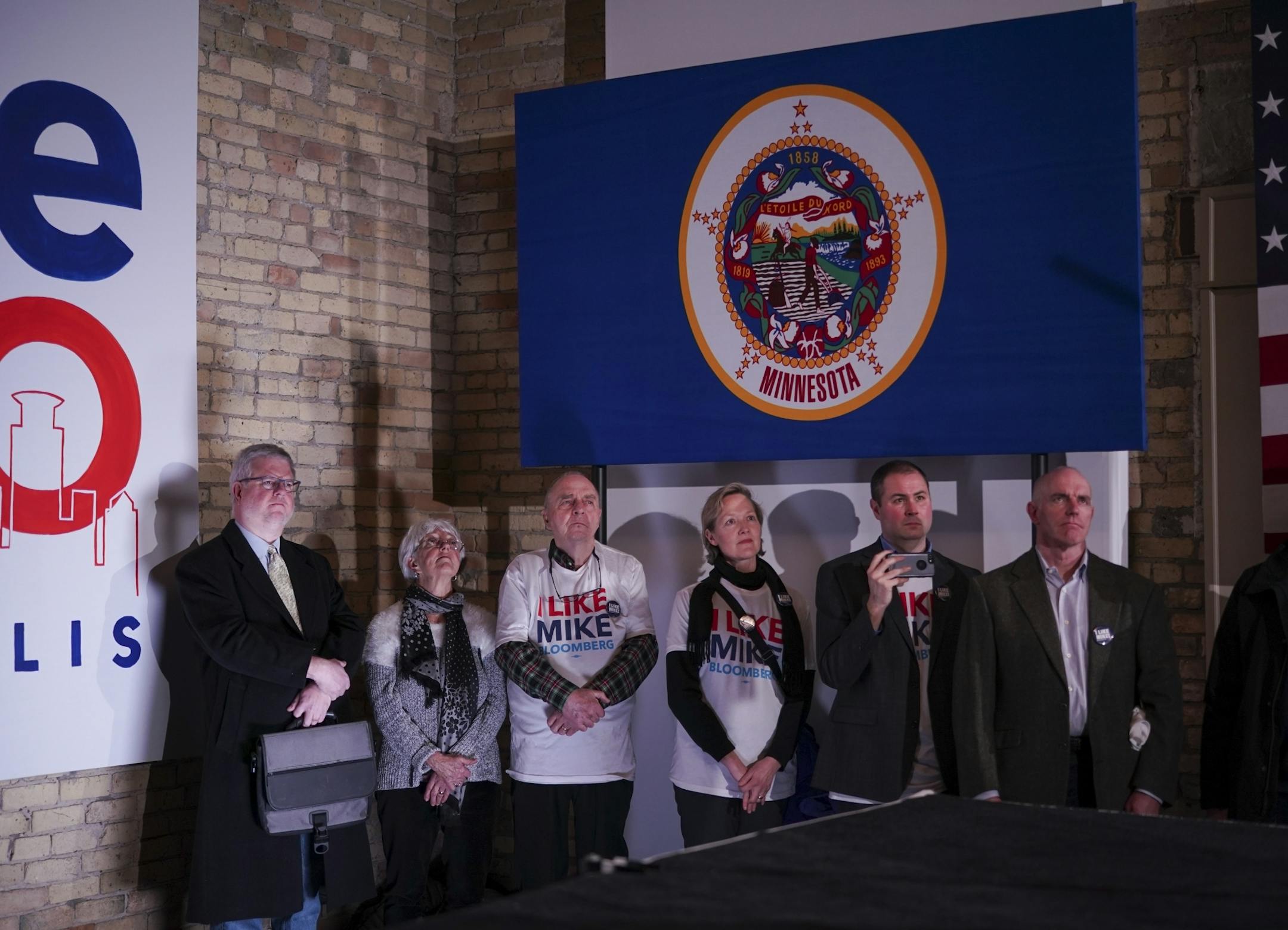 Supporters listened to remarks by Democratic presidential candidate Michael Bloomberg as he opened his first office in the state Thursday night.