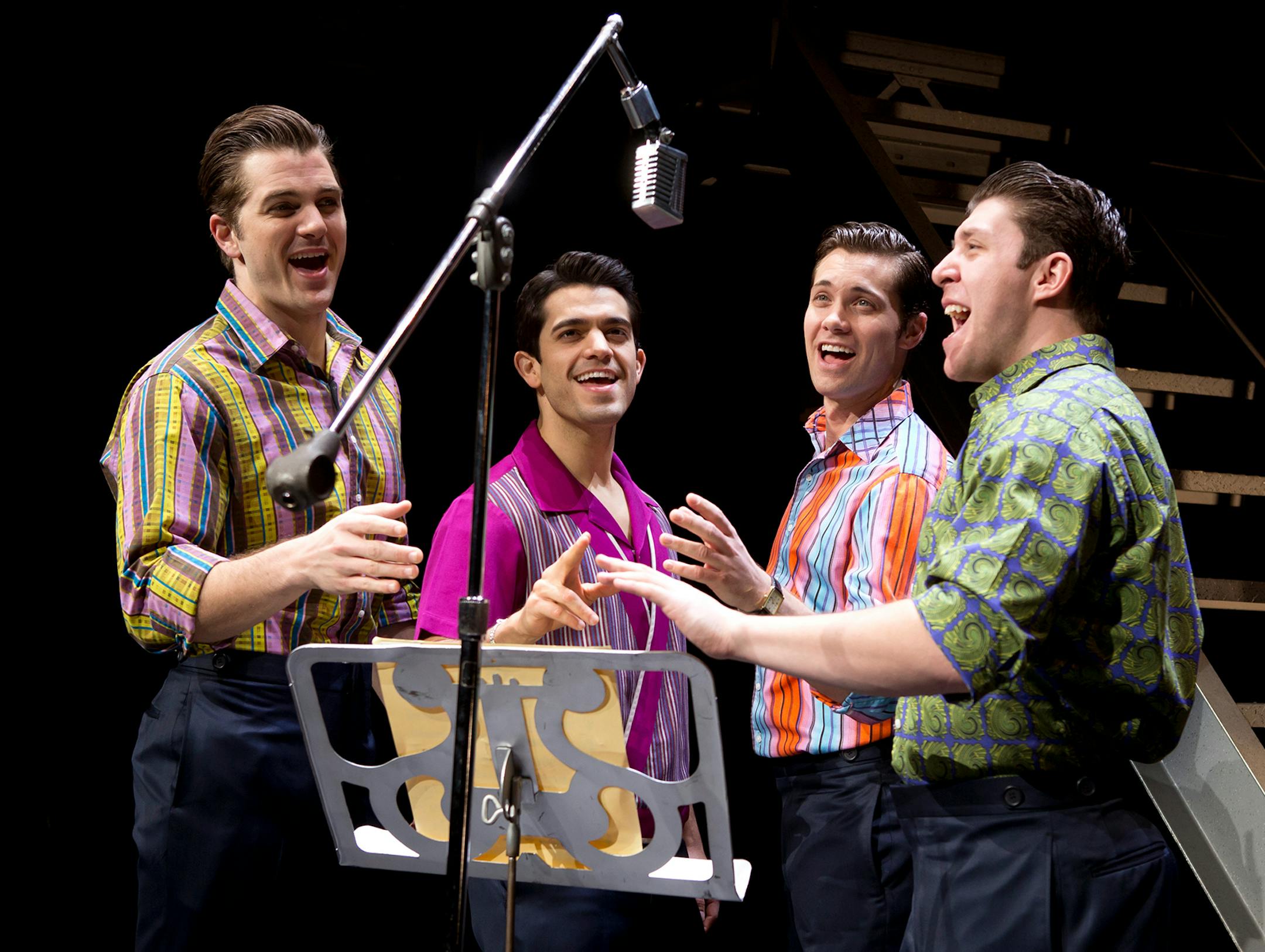 Photo by Jeremy Daniel Drew Seeley, Hayden Milanes, Matthew Dailey, Keith Hines in JERSEY BOYS.
