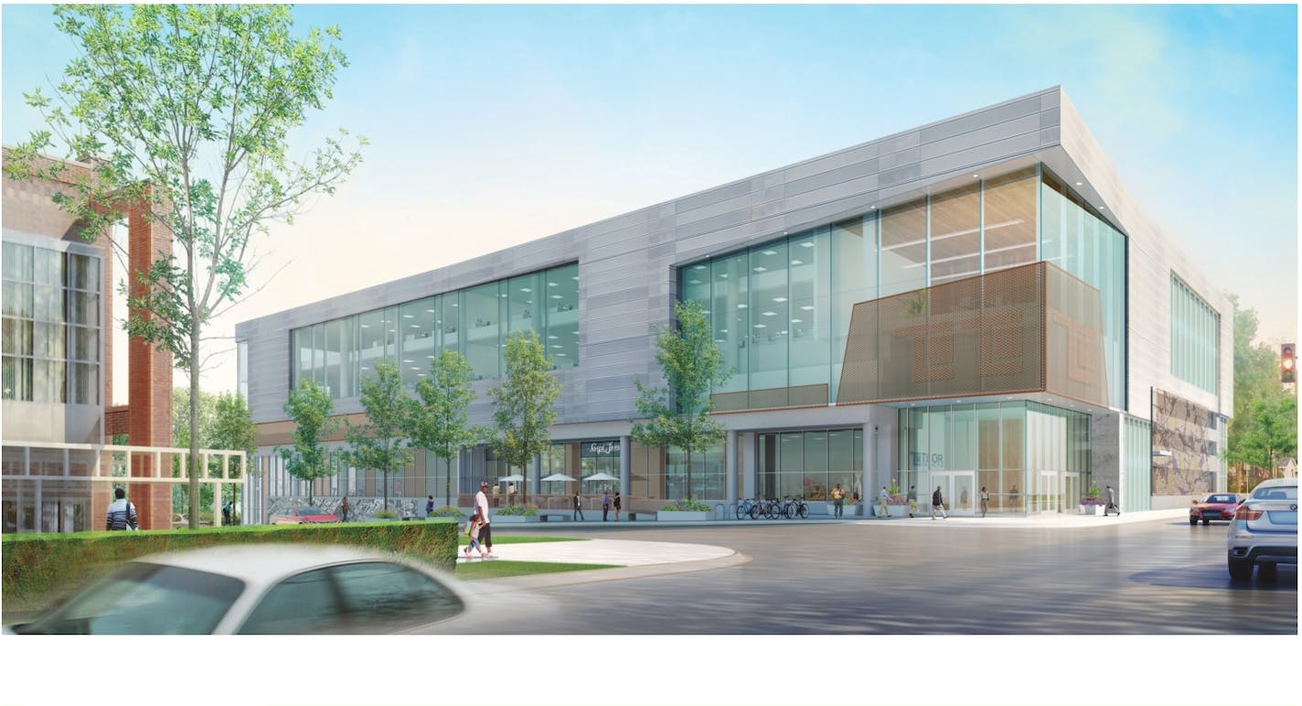 Architects rendering of the planned THOR Companies headquarters at Penn Avenue and Plymouth Avenue in north Minneapolis.