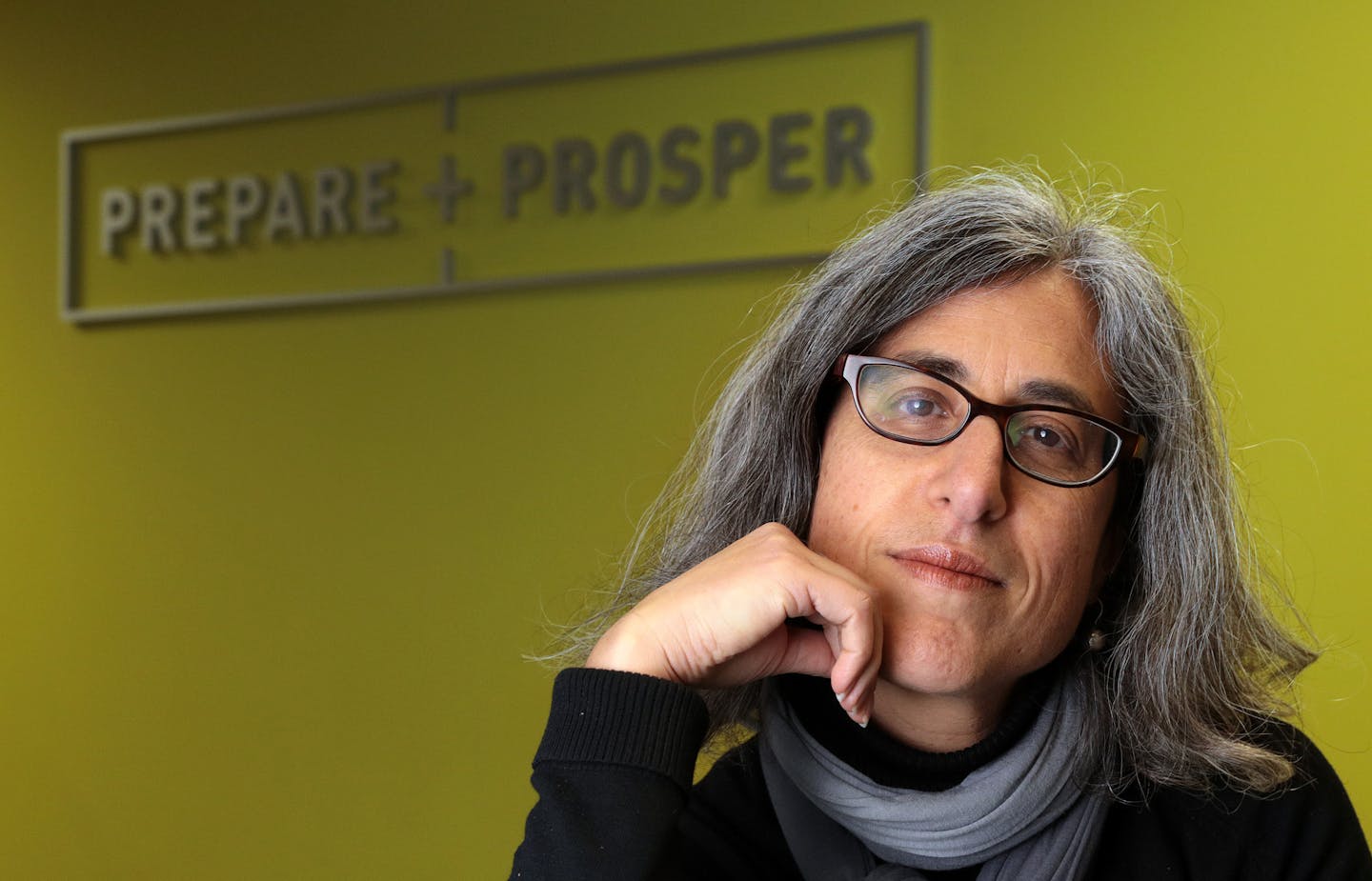 Tracy Fischman, executive director of Prepare + Prosper, sits for a portrait Friday at her office in St. Paul. ] ANTHONY SOUFFLE &#x2022; anthony.souffle@startribune.com Twin Cities non-profit Prepare + Prosper along with partner Guaranty Bank are launching a three-part FAIR (Financial Access in Reach) financial solution to help low-income individuals build credit and savings