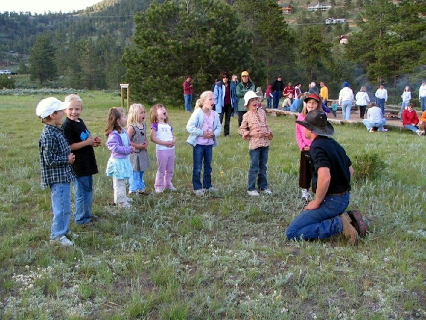 Kristopher Casper gave kids a lesson in whooping like cowboys at an evening marshmallow roast and hayride at the YMCA of the Rockies.