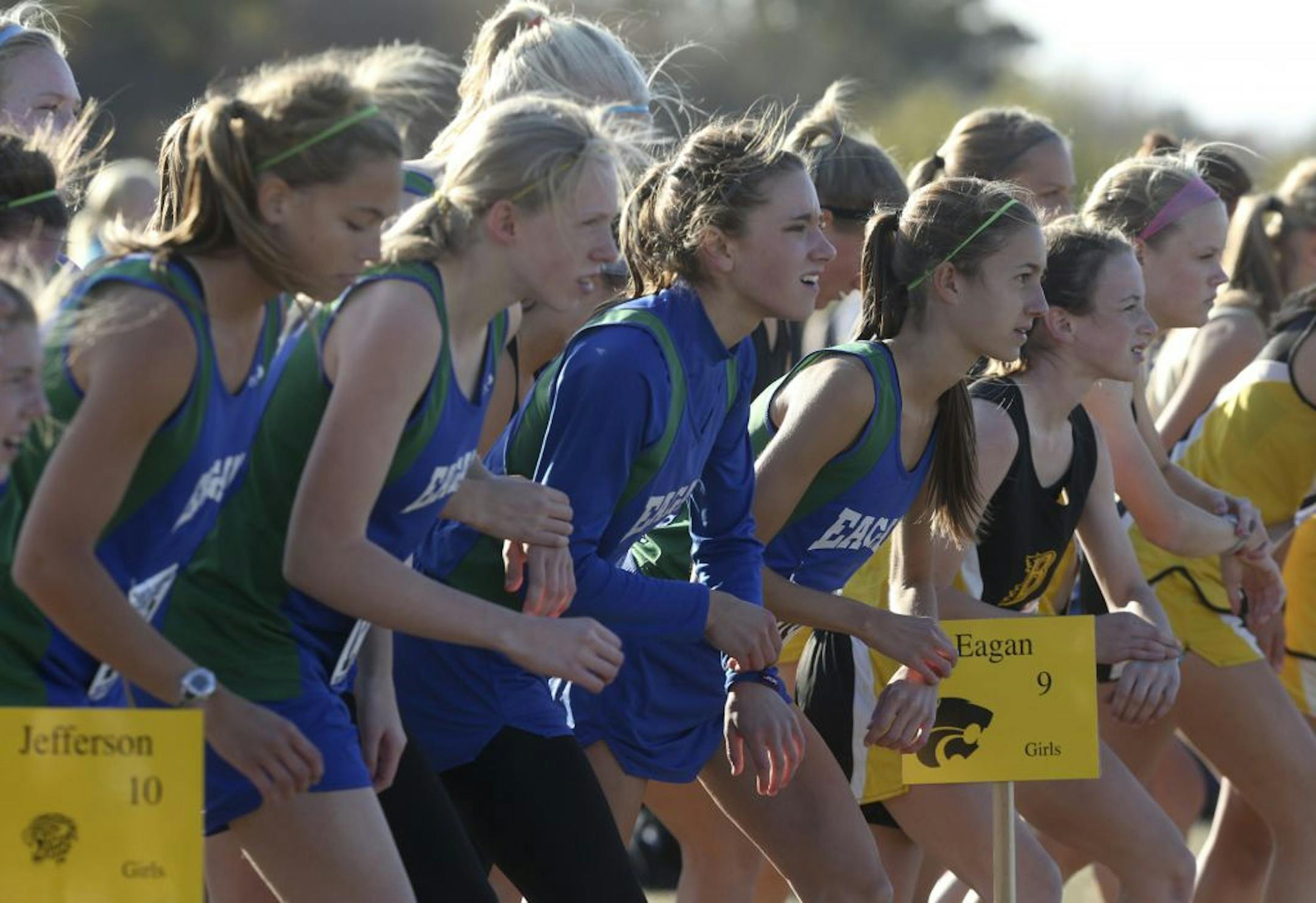 Eagan runners were set for the start of the South Suburban Conference race. The Wildcats won the team title by placing five runners in the top 11. Photo by Kyndell Harkness • kharkness@startribune.com