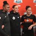 Rebekkah Brunson (from left), Diana Taurasi and Sue Bird -- the WNBA's all-time leaders, respectively, in rebounds, points and assists.