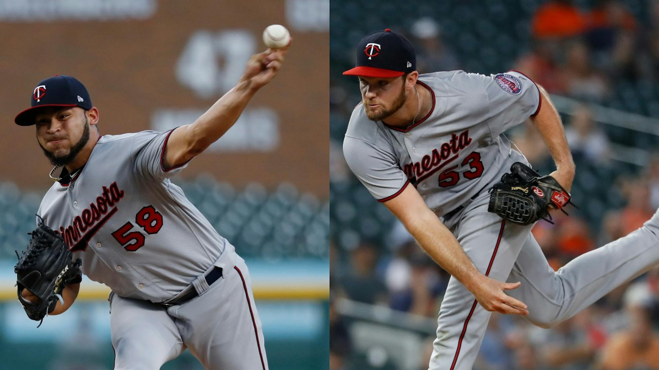 Gabriel Moya (left) and Kohl Stewart -- who clicked to hold the Tigers to two hits over seven innings last week in Detroit -- team up again Tuesday.