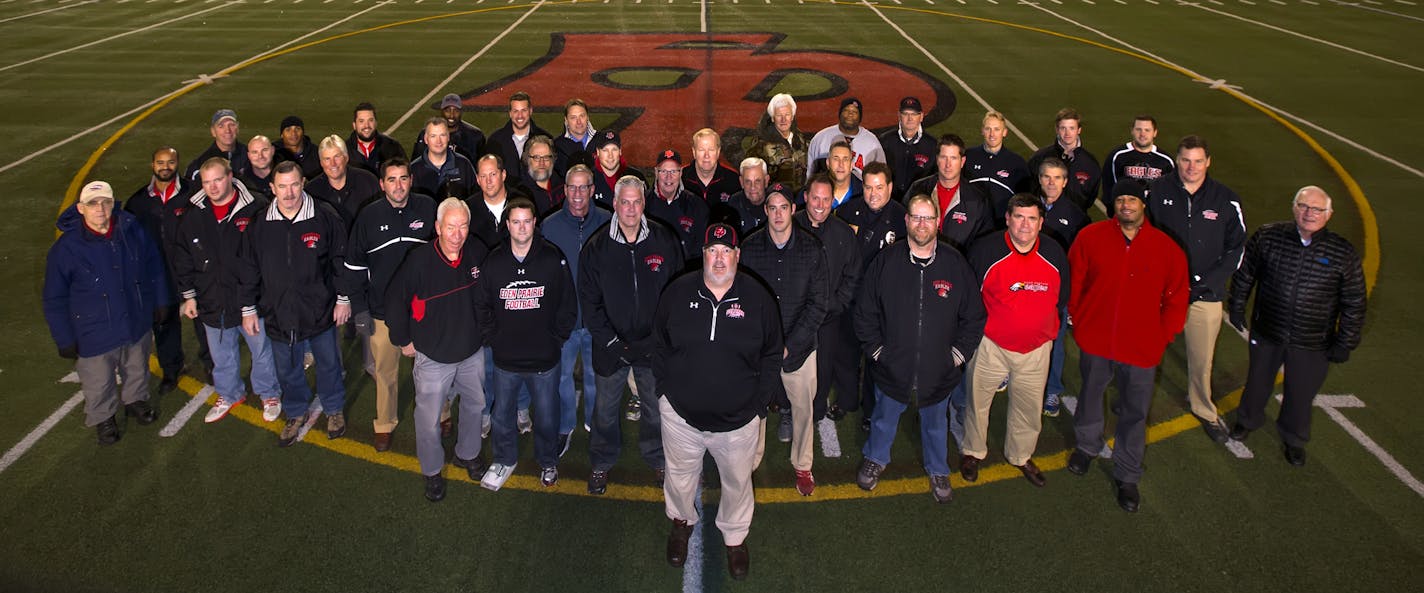 Eden Prairie football coach Mike Grant, Star Tribune Sports Person of the Year. Grant with many of his assistant coaches from his years as head coach. ] (Grant will attempt to ID all the coaches in the shot.) BRIAN PETERSON &#x2022; brian.peterson@startribune.com Eden Prairie, MN 12/17/14