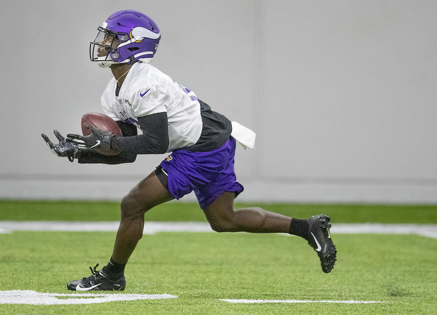 Minnesota Vikings receiver Davion Davis took to the field for practice at the TCO Performance Center, Wednesday, May 22, 2019 in Eagan, MN. ] ELIZABETH FLORES &#x2022; liz.flores@startribune.com