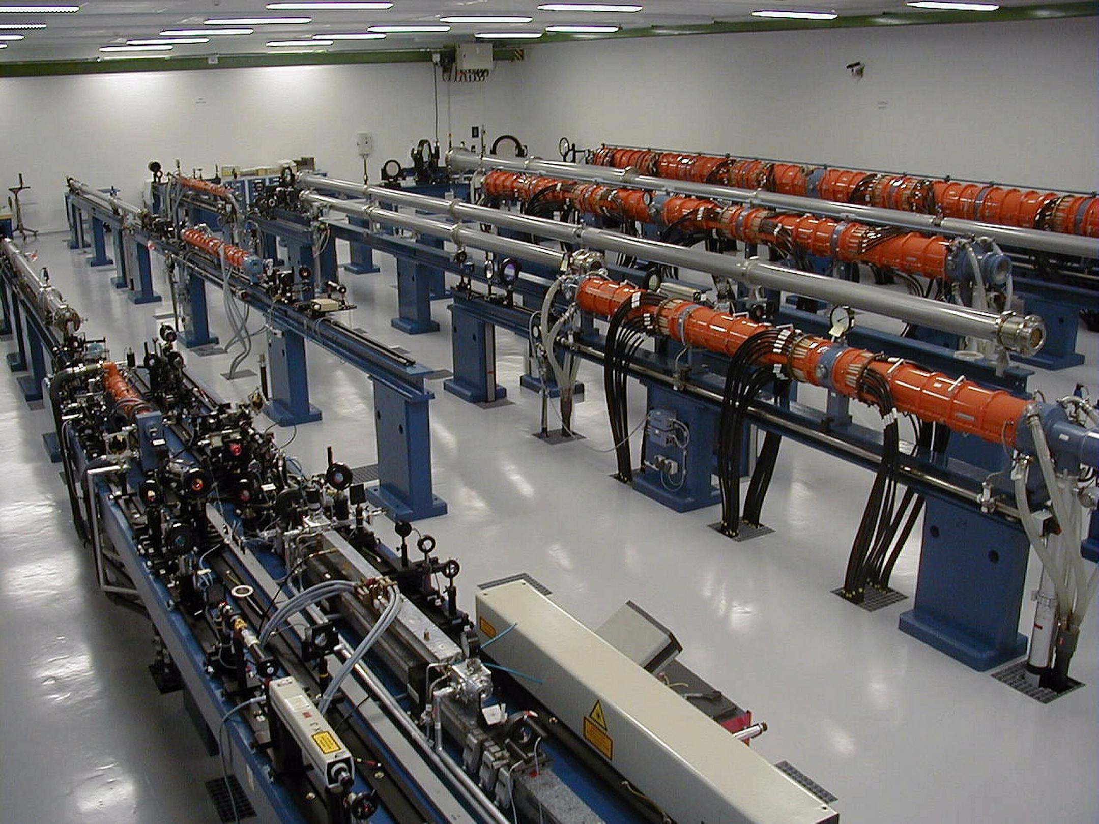 This handout photo provided by Svatopluk Civis, taken in 2014, shows the Prague Asterix Laser System in Prague. Scientists in a lab used a powerful laser to re-create what could have been the original spark of life on primordial Earth, possibly ignited by a crashing asteroid. Researchers said they zapped clay and a chemical soup with the laser to simulate the energy of a speeding asteroid smashing into the planet. That cooked up from scratch what can be considered crucial parts of the building b