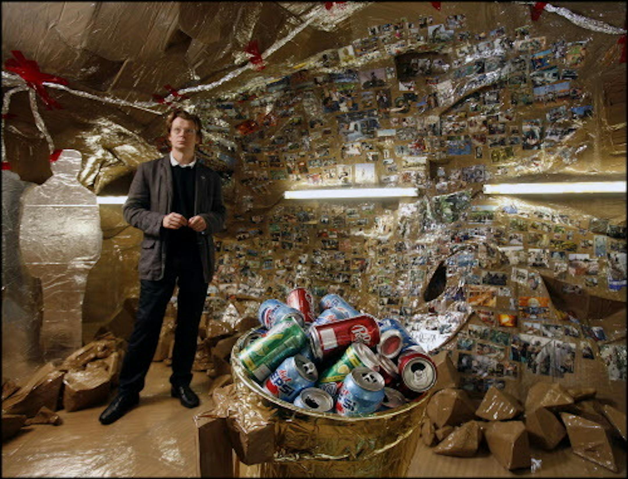 TOM WALLACE ' twallace@startribune.com Portrait of Walker curator, Philippe'Vergne in the new exhibit at the Walker, Heart of Darkness, which consists of three large-scale environments by artists Kai Althoff, Ellen Gallagher and Edgar Cleijne, and Thomas Hirschhorn.