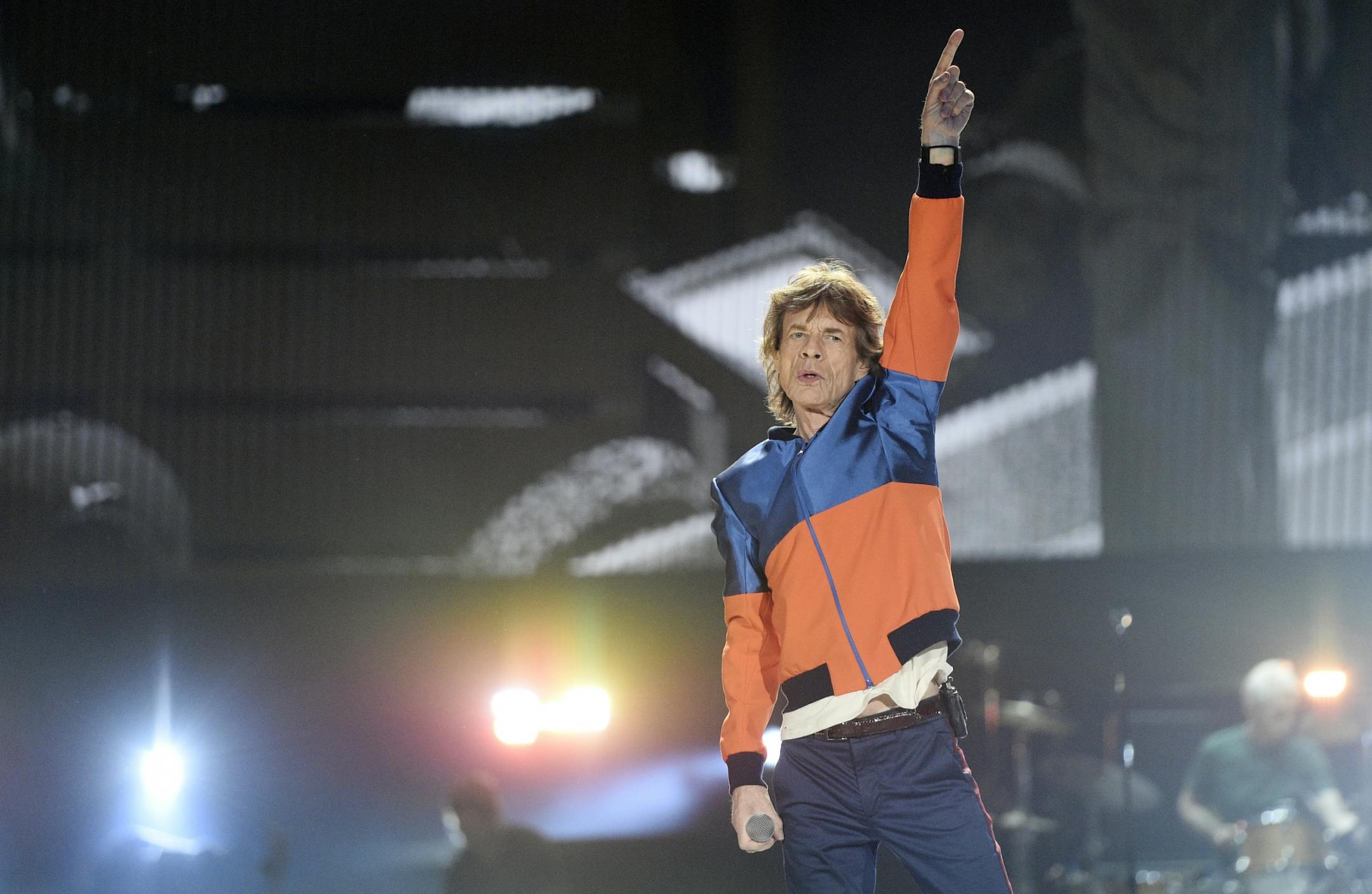 Mick Jagger of The Rolling Stones performs on day 1 of the 2016 Desert Trip music festival at Empire Polo Field on Friday, Oct. 7, 2016, in Indio, Calif.