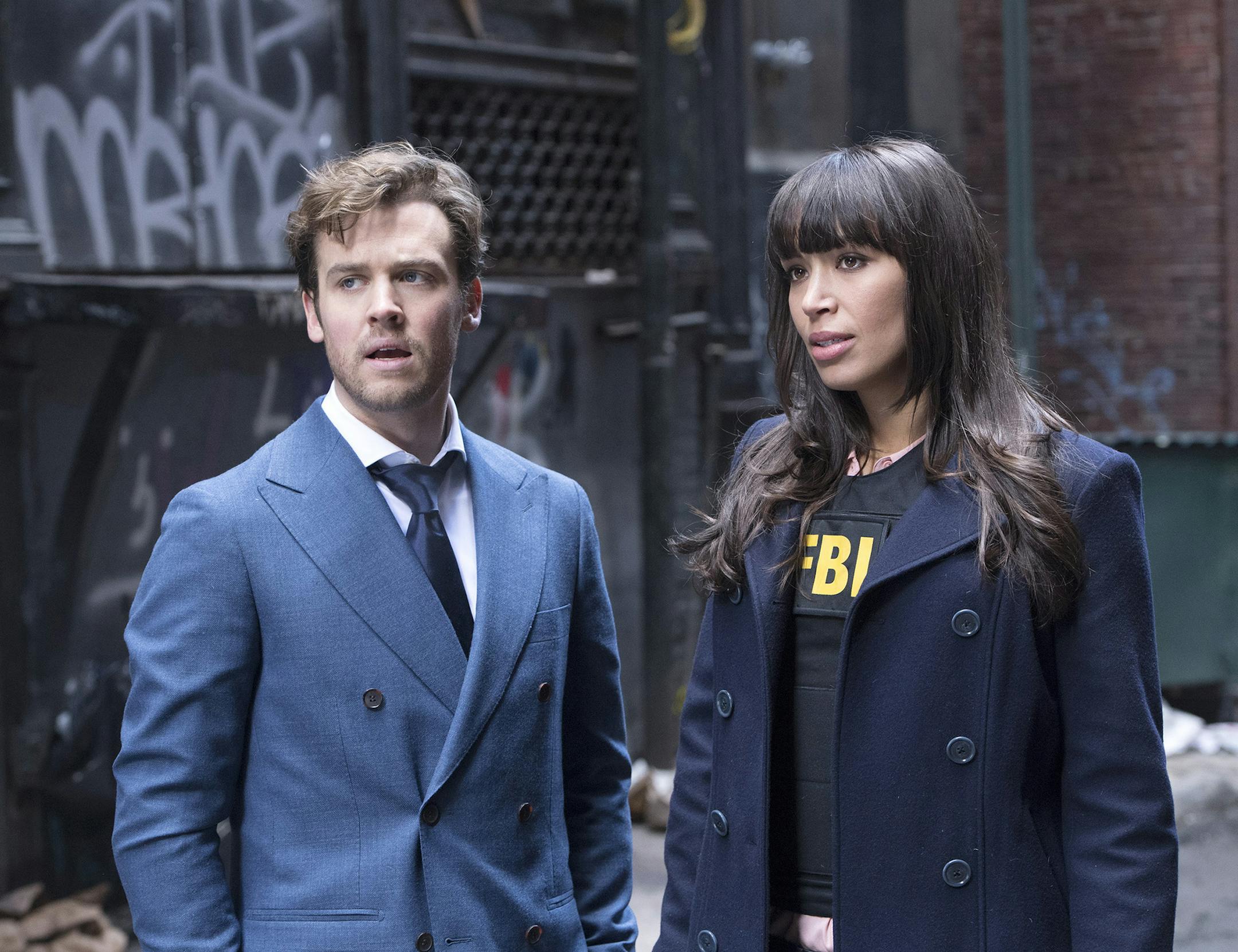 Jack Cutmore-Scott and Ilfenesh Hadera in the premiere episode of "Deception."