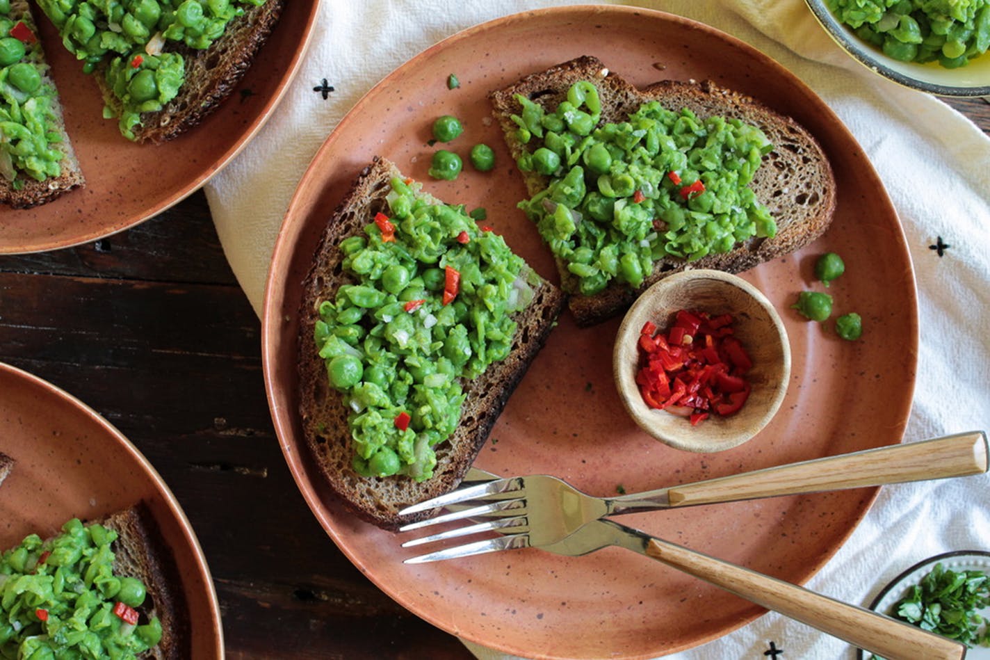 Green peas made a fine stand-in for avocados in this version of guac. Recipe by Beth Dooley, photo by Ashley Moyna Schwickert, Special to the Star Tribune