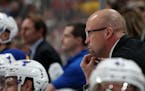St. Louis Blues head coach Mike Yeo watched from the bench in the second period. ] ANTHONY SOUFFLE &#xef; anthony.souffle@startribune.com Game action 