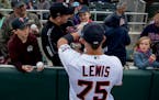 Twins prospect Royce Lewis signed autographs for fans on Feb. 21 in Fort Myers.
