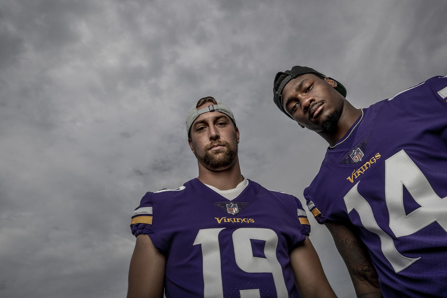 No team in the league has two starting deep threats at wide receiver like the Vikings. Adam Thielen (left) averaged 14.0 yards per catch and Stefon Diggs 13.3.