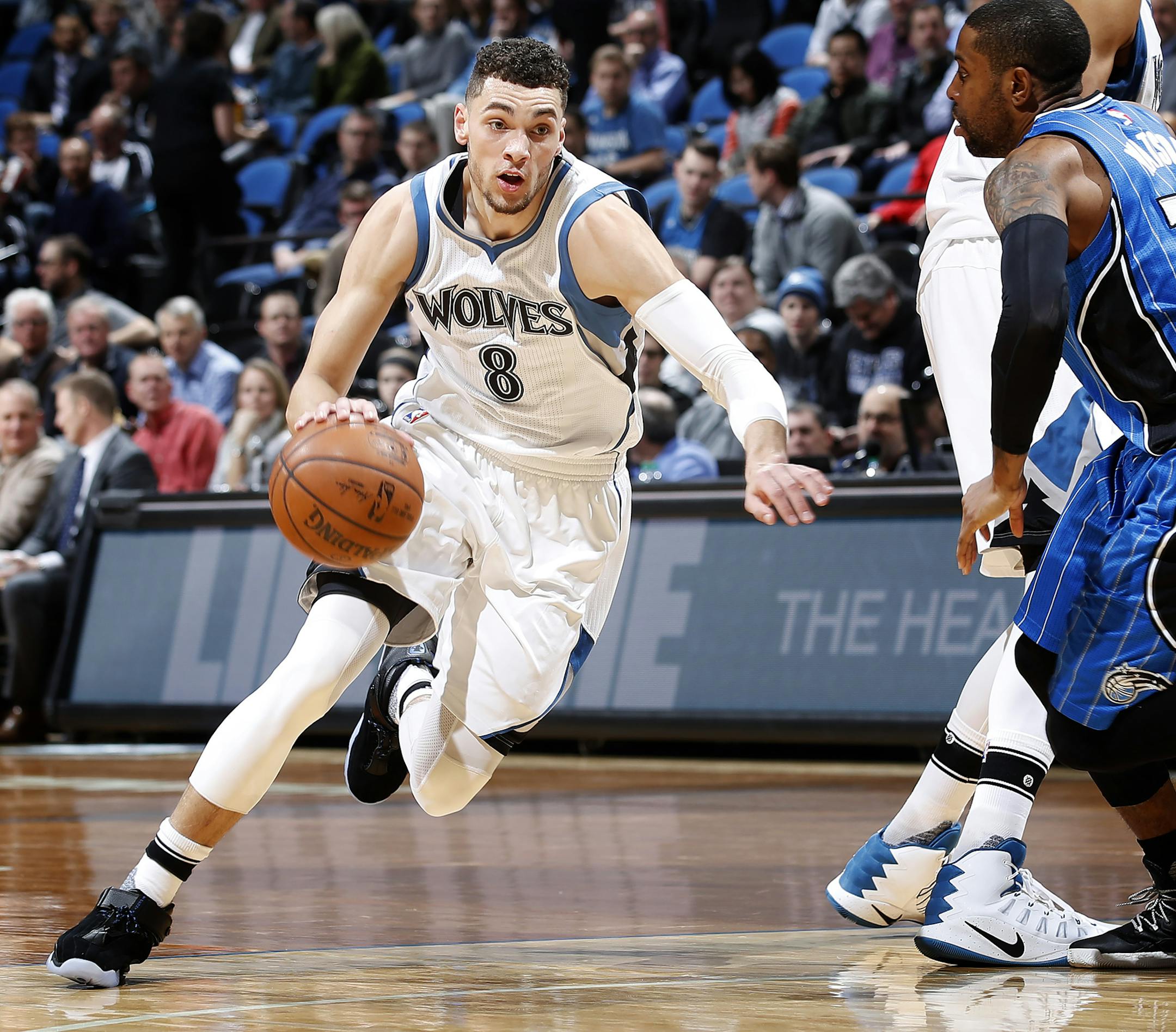 Zach LaVine ] CARLOS GONZALEZ &#xef; cgonzalez@startribune.com - January 30, 2017, Minneapolis, MN, Target Center, NBA, Minnesota Timberwolves vs. Orlando Magic