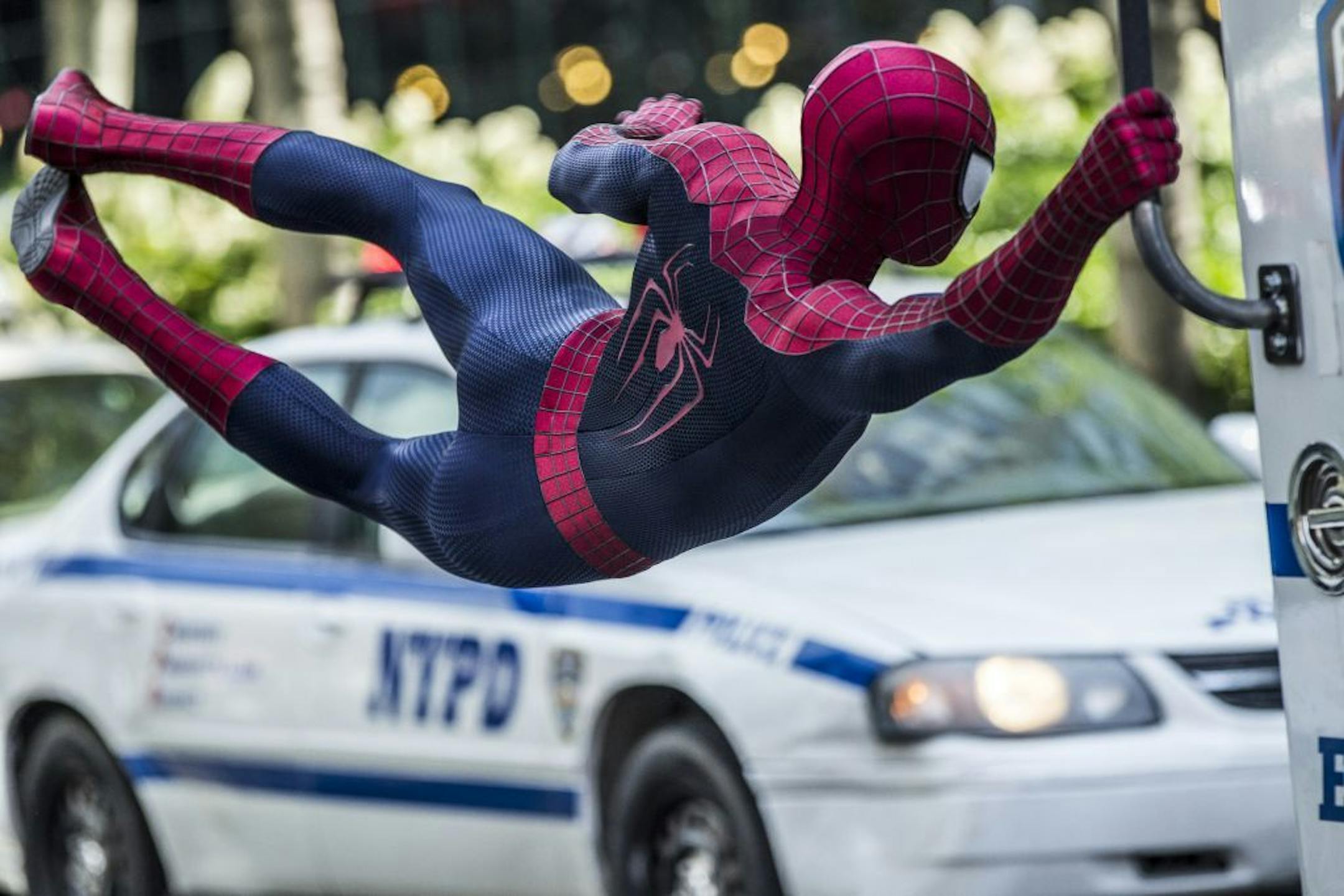 Andrew Garfield stars as Spider-Man in Columbia Pictures' "The Amazing Spider-Man 2," also starring Emma Stone. ORG XMIT: Andrew Garfield