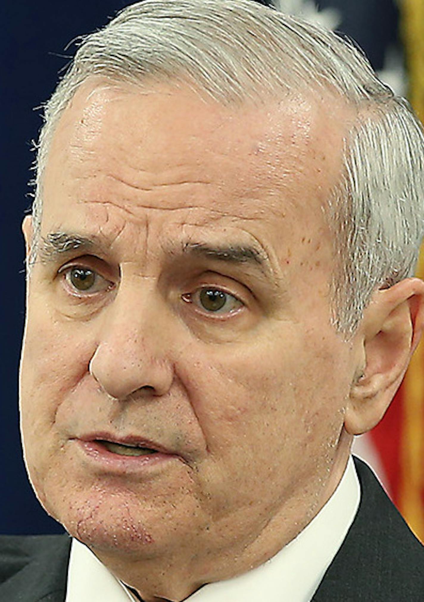 Governor Mark Dayton addressed the media during a press conference at the Veteran's Building near the Capital, Tuesday, February 2, 2016 in Minneapolis, MN. ] (ELIZABETH FLORES/STAR TRIBUNE) ELIZABETH FLORES &#x2022; eflores@startribune.com