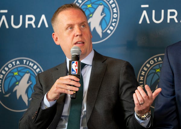Minnesota Timberwolves President of Basketball Operations Tim Connelly speaks during a press conference to introduce the team's 2022 NBA draft selecti