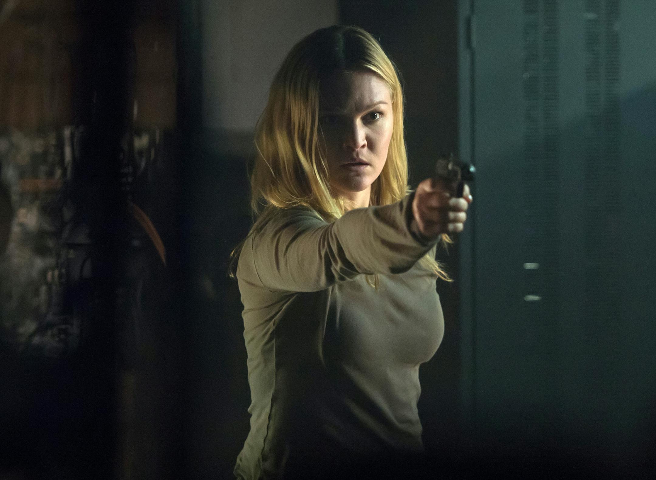 In this image released by Universal Pictures, Julia Stiles appears in a scene from "Jason Bourne." (Jasin Boland/Universal Pictures via AP)
