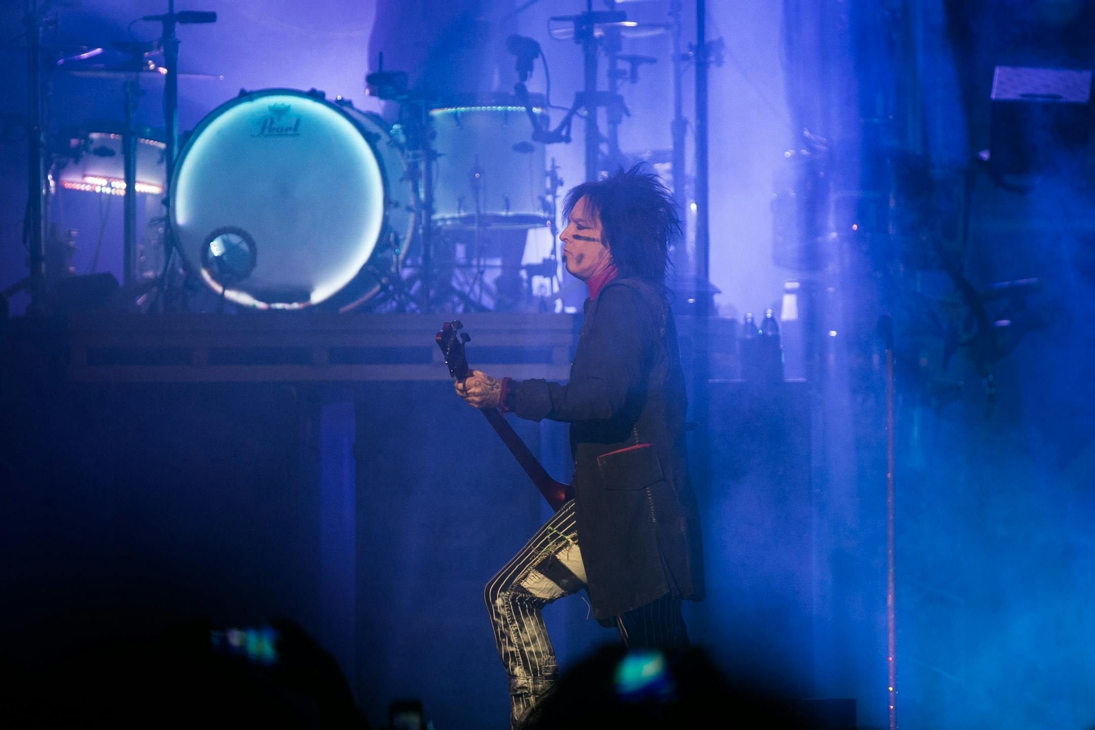 Motley Crue bassist Nikki Sixx performs Saturday night.