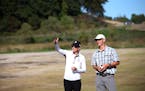 Annika Sorenstam left and Thad Layton golf course architect looked over a fairway at the newly designed The Royal Golf Club Thursday September 29, 201
