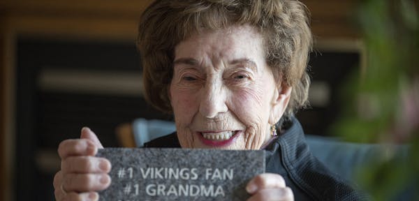 Vikings surprised Millie Wall by sending her some tickets to her first playoff game for her 100th birthday, Tuesday, January 9, 2018 in St. Anthony, M