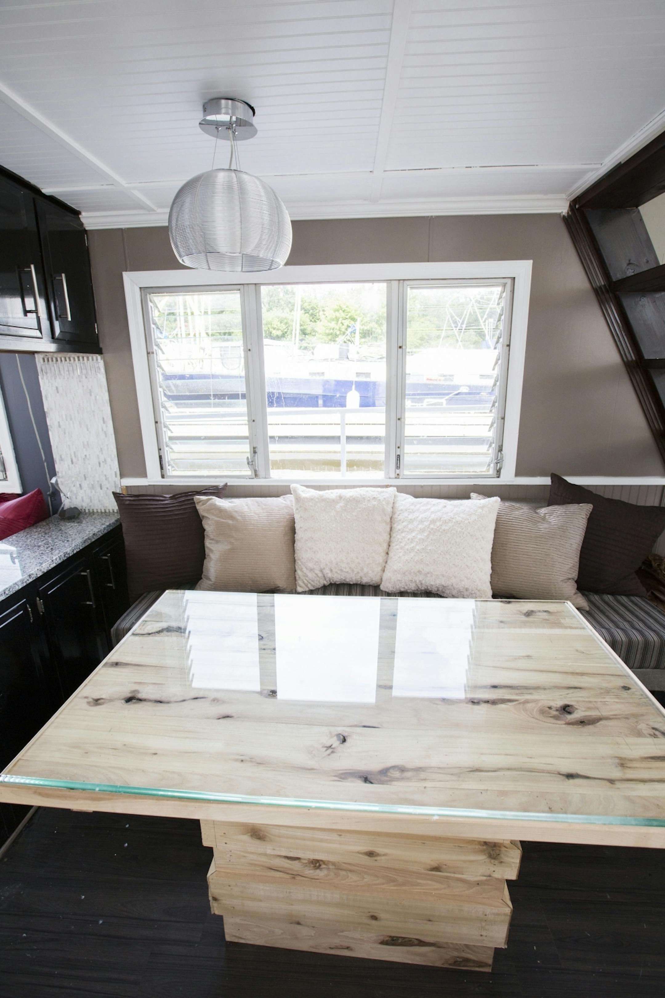 The dining table.
