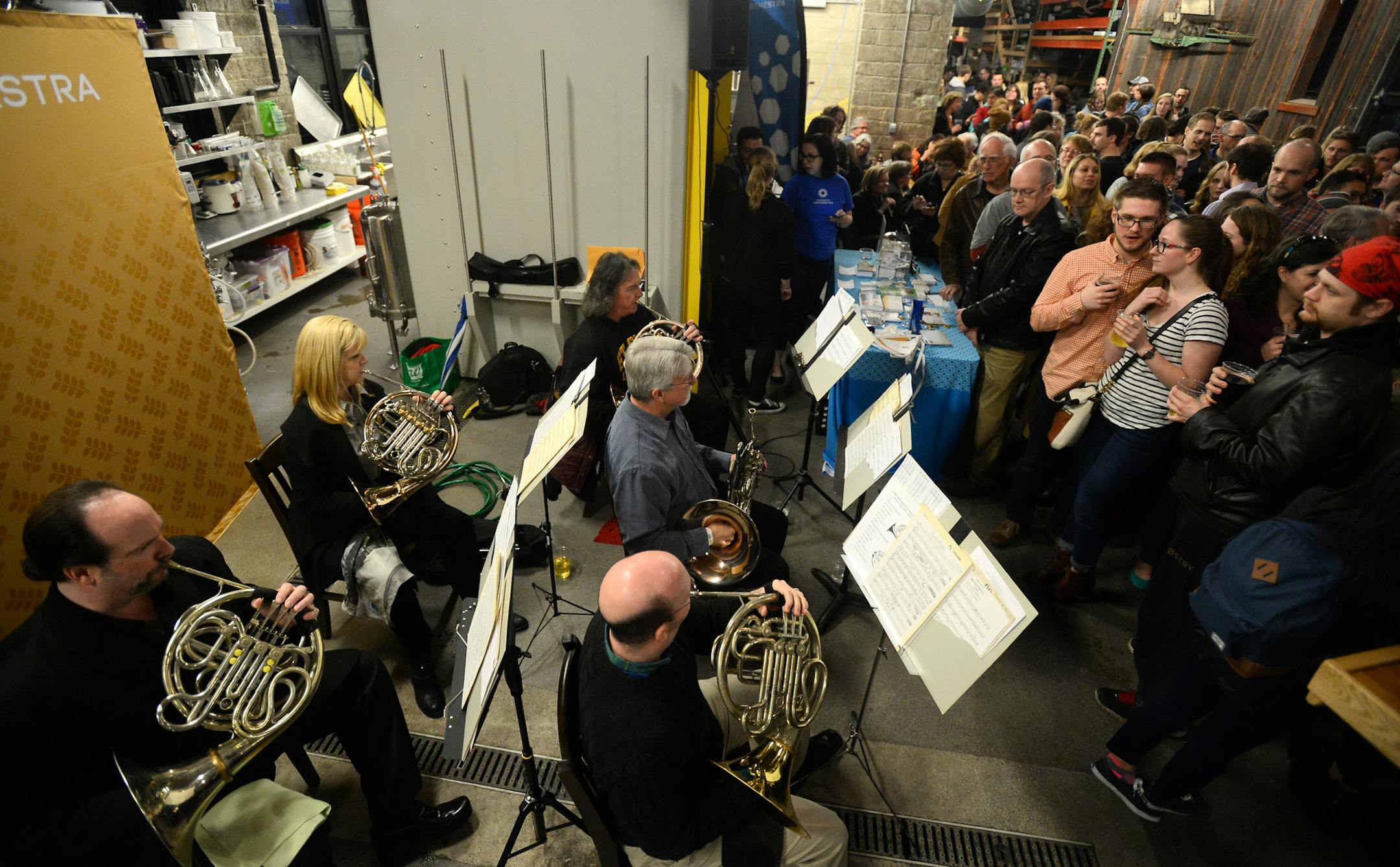 A quintet of horn players from the Minnesota Orchestra played at Sociable Cider Werks.