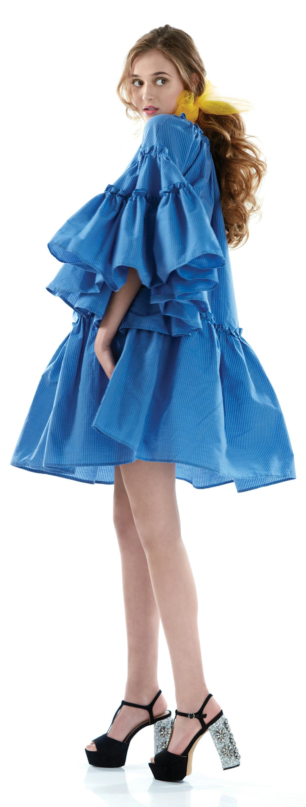 Tim Nehotte Photography
Avant-Garde Bride (blue ruffles shot)
MSGM dress $560 farfetch.com
Betsy Johnson platforms $70 dsw.com