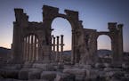 FILE -- The Temple of Bel, an ancient stone ruin, in Palmyra, Syria, March 22, 2014. Islamic State fighters fought their way into a part of the centra