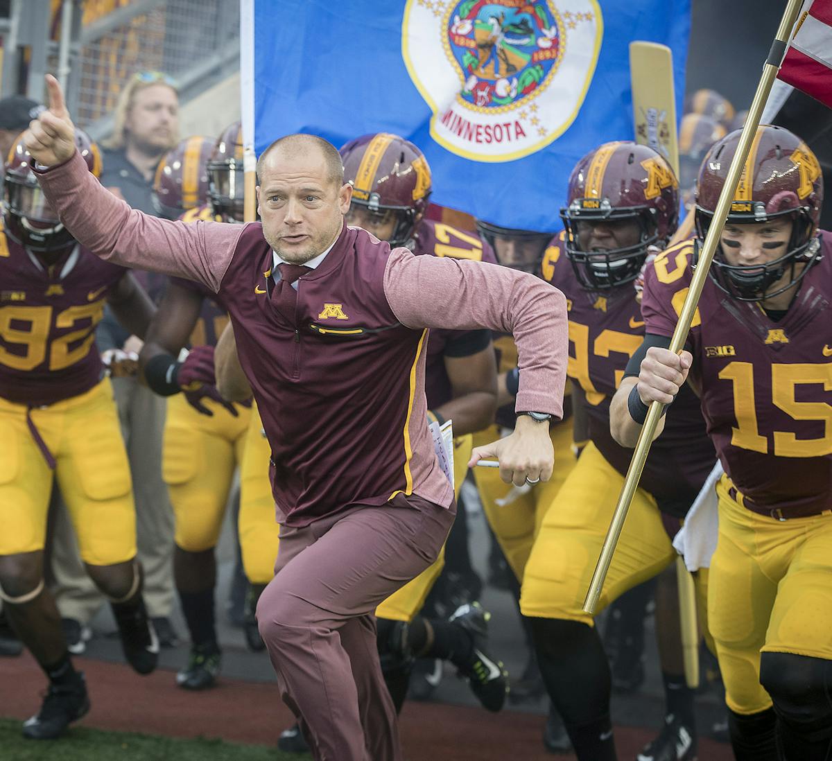 Gophers football coach P J. Fleck will be back on the TCF Bank Stadium turf in less than three months. The spring game will be held April 14.