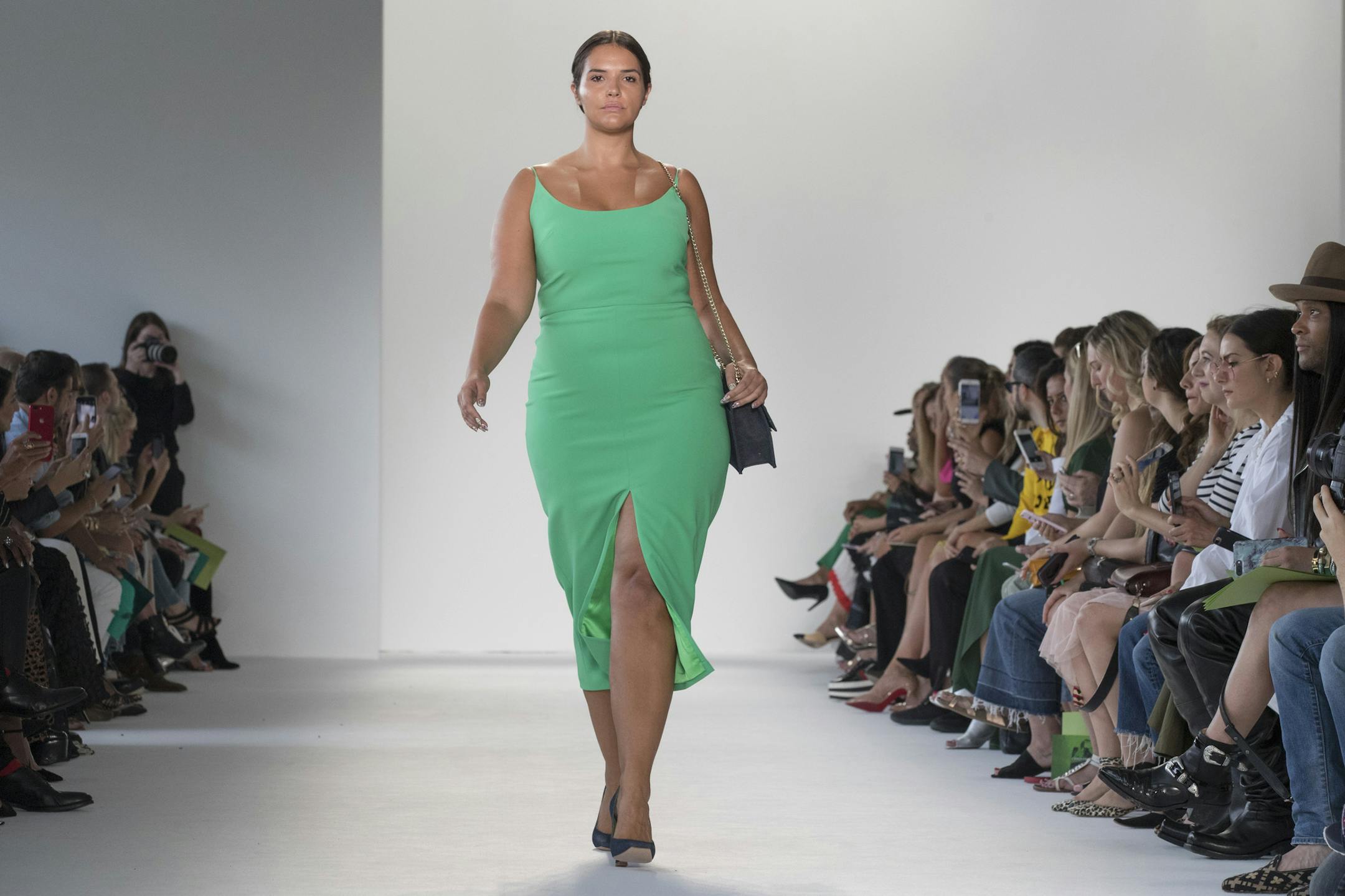 A model walks the runway during the Christian Siriano Spring 2018 fashion show during New York Fashion Week, Saturday, Sept. 9, 2017, in New York. (AP Photo/Mary Altaffer) ORG XMIT: OTKMA113