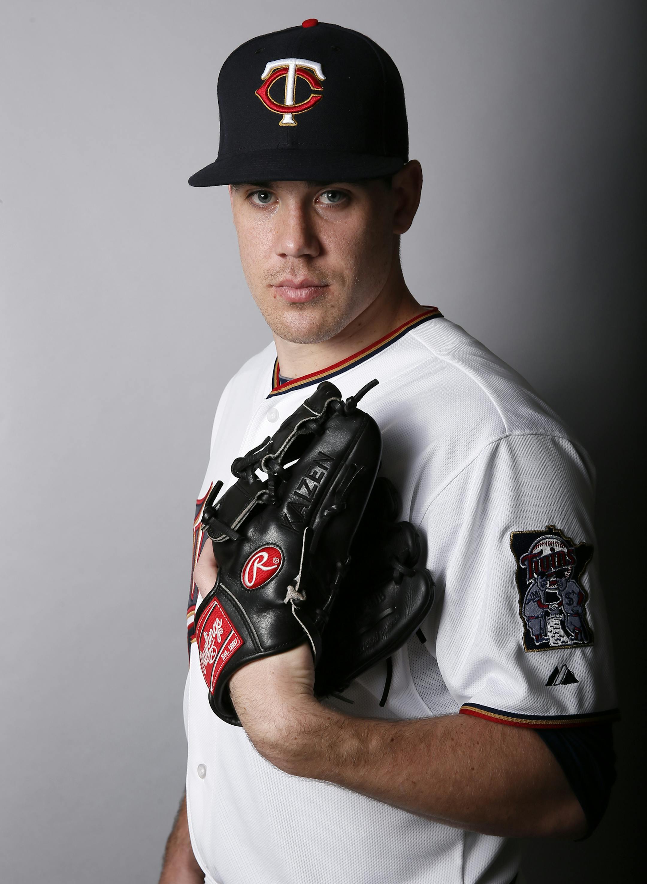 This is a 2015 photo of Trevor May of the Minnesota Twins baseball team. This image reflects the Twins active roster as of Tuesday March 3, 2015, when this image was taken. (AP Photo/Tony Gutierrez) ORG XMIT: FLTG247