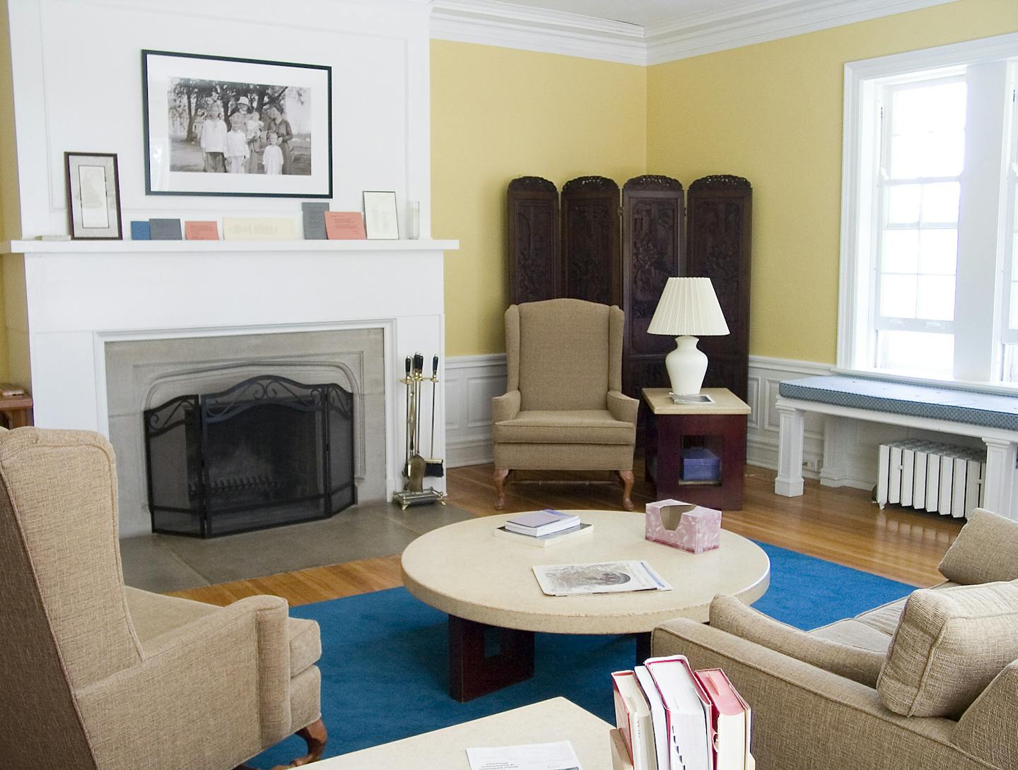 Sunlight streams into the second-floor sitting room at the historic Anderson Center residency near Red Wing, Minn.