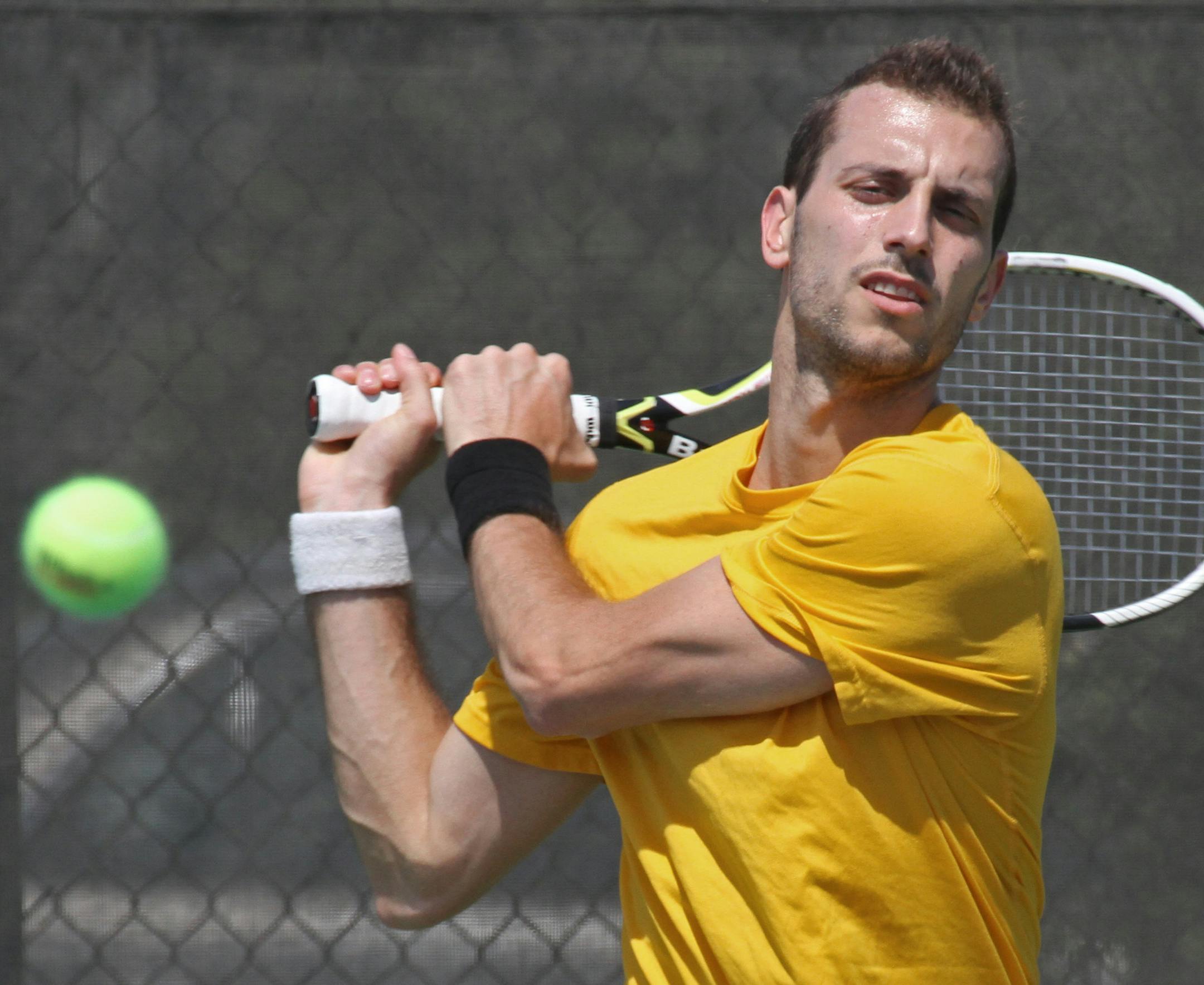 Rok Bonin, a senior from Slovenia, is a three-time All-Big Ten selection and will play in the singles draw at the NCAA tournament.